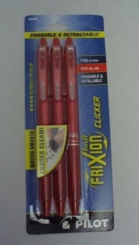 Pilot FriXion Erasable Gel Ink Pens Extra Fine Point 0.70mm Red In, Quilters 3pk