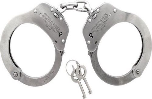 Schrade handcuffs schc2n stainless chain link handcuffs. nij approved. 20 lockin for sale