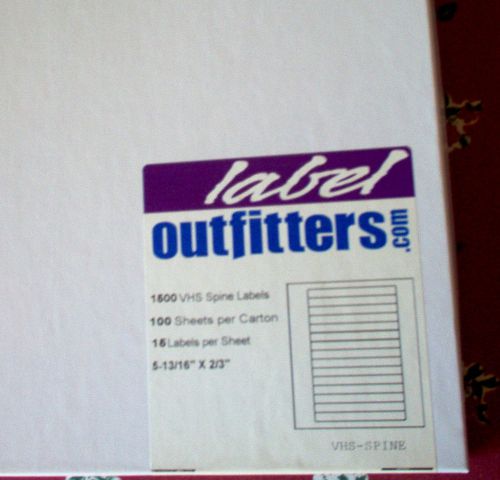 VHS SPINE LABELS - PARTIAL BOX - LABEL OUTFITTERS - 5-13/16&#034; X 2/3&#034;
