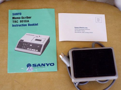 FS-81 Transcriber Pedal &amp; Sanyo TRC 8010A Manual &amp; Registration Card