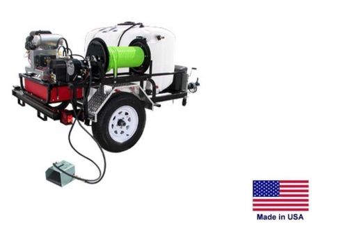 Pressure washer jetter - trailer mounted - 200 gal - 5.5 gpm - 3500 psi - 18 hp for sale