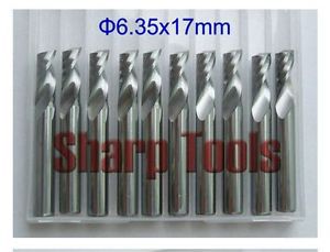 10pcs 6.35*17mm single custom carbide one flute cnc milling tools router bits for sale