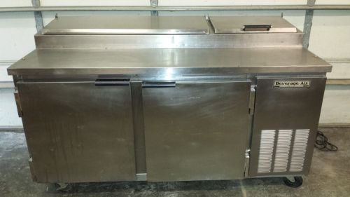 Beverage Air 67&#034; PT67 Refrigerated Pizza Prep Table Cooler Tested