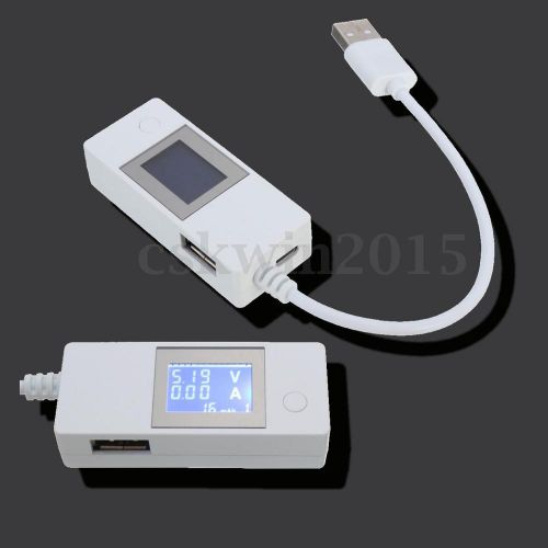 LCD Dual USB Charger Mobile Power Detector 3-15V Voltage Current Tester Monitor