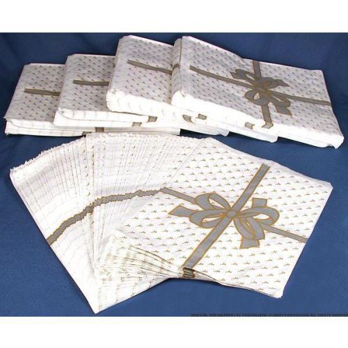 500 Silver Bow Paper Gift Bags 8 1/2&#034; x 11&#034;