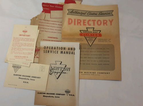 Clinton Engines operation and service manual and directory printed in USA 1953