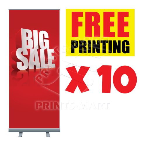 32&#034; Retractable Roll Up Banner Stand Pop Up Banner Display Free Printing x 10