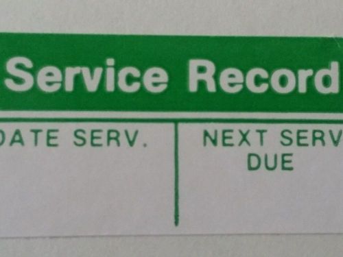 SERVICE RECORD labels - 1&#034;x2&#034;  glossy(20 stickers) made in USA Green and White