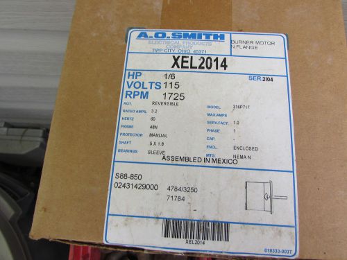 A.O.Smith XEL2014. 1/6 hp Burner Motor, No Flange, New in Box