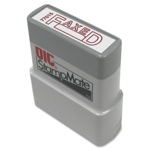 Officemateoic office pre-inked message stamp, &#034;faxed with date&#034;, red, refillable for sale