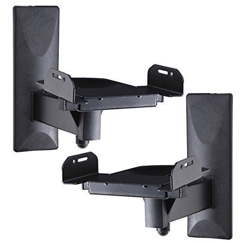 VideoSecu One Pair of Side Clamping Speaker Mounting Bracket with Tilt and for