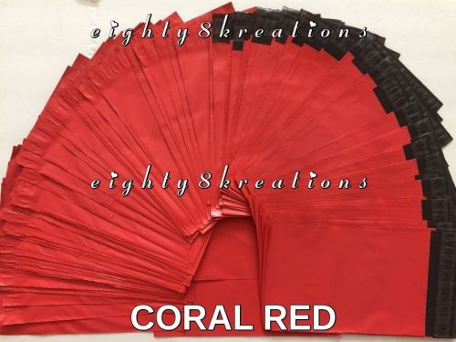 5 CORAL RED Color 6x9 Flat Poly Mailers Shipping Postal Package Envelopes Bags