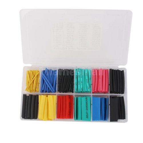 280x pvc assorted heat shrinkable tubing wire cable sleeve 8 sizes 5 colors for sale