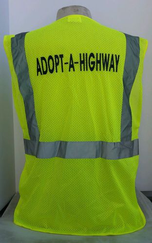 VizCon DOT Polyester Reflective &#034;Adopt-A-Highway&#034; Hi Visibility Safety Vest NOS
