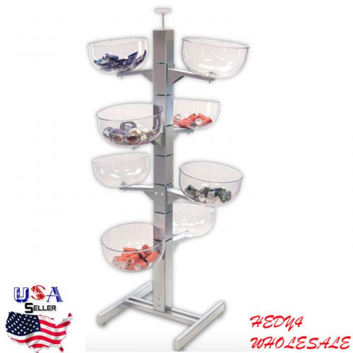 NEW 8-Bowl Slotted Tower Merchandiser Display Rack 61&#034;H x 20&#034;W X 20&#034;D WHOLESALE