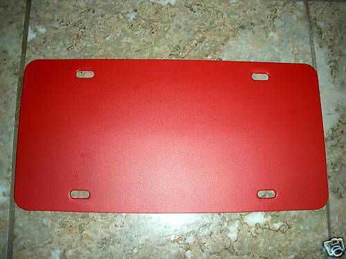 Blank 6&#034;x12&#034; plastic license tag plate for decal - red for sale