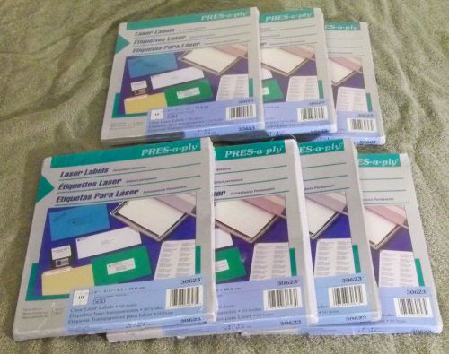 Lot of 7 Boxes PRES-a-ply Clear Laser Labels 30623 500 50 Sheets Avery 5663 NEW