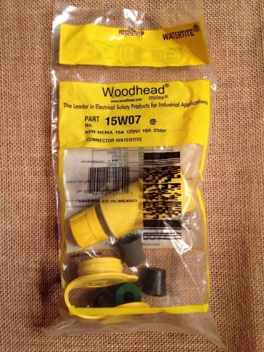 Woodhead Watertite 15W07 plug Non-Nema 15A-125V 10A 250V (NEW)