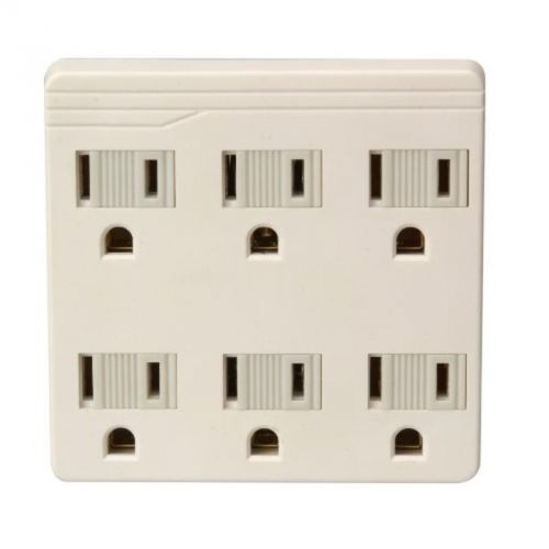 6-Outlet Front Entry Wall Adapter, White Woods Outlet Adapters 411508821