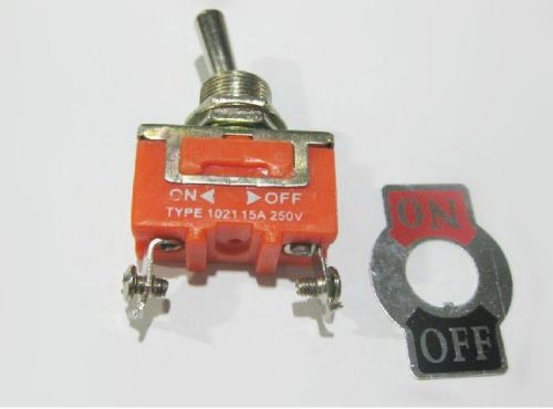 2PCS 15A 250V 2-Pin Toggle Switch ON-OFF