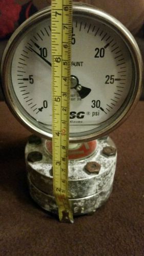 Used USG SOLFRUNT AMETEK PRESSURE GAUGE 0-30 PSI SB DIAPHRAGM 316L SST steampunk