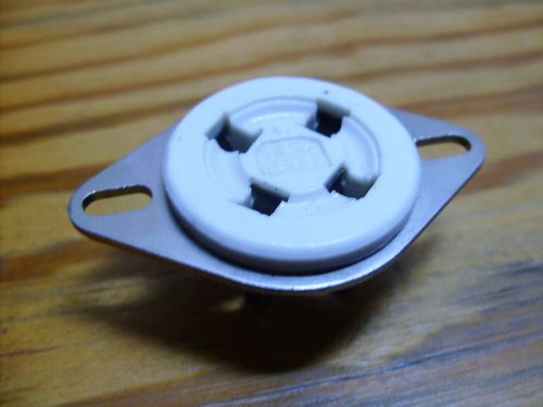 Ceramic Vintage Amphenol 4 pin sockets for 811A,  etc.  tubes, U.S. seller