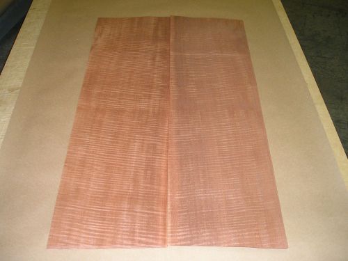 Fiddleback Makore Wood Veneer. 10.5 x 35, 17 Sheets.