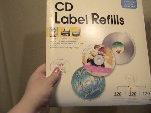 72- memorex cd label matte white refills- 14 sheets were kept from package leavi
