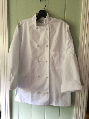 Kitchen Basix by Pinnacle Double Breasted French Knot Button Chef Coat White XS