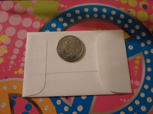 50 Small 2 1/4 x 3 1/2  White Coin Envelope Tiny Little