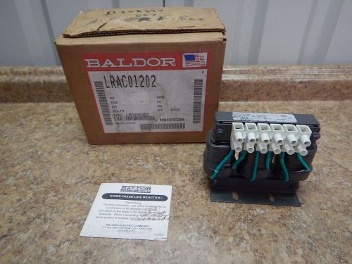 New baldor lrac01202 electric line reactor 12 amps 2.5 mh 16 lb-in torque 600v for sale