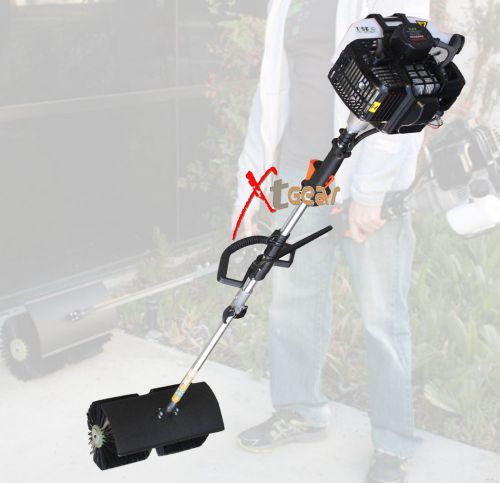 52cc gas power walk behind sweeper broom hand held concrete cleaning driveway for sale