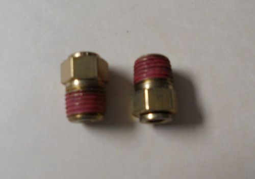 (4) Brass Straight Connector Push In Fitting,Male Connector, 1/4&#034; x 1/4&#034; Push In