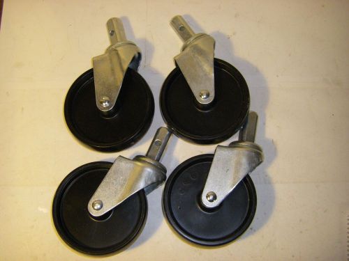 5&#034; heavy duty casters  5&#034;x1&#034;  wheel ~ 6&#034; height ~ set of 4 for sale