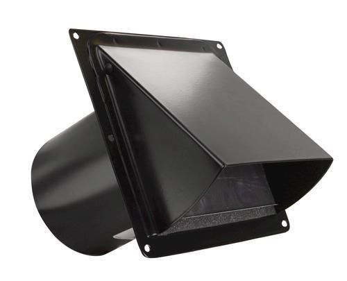 Broan NuTone 885 black steel wall cap 3&#034; or 4&#034; duct w/damper for ventilation fan