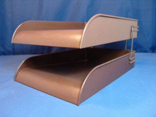Vintage GLOBE WERNICKE Industrial Mid-century Metal Paper Tray - Desk Organizer