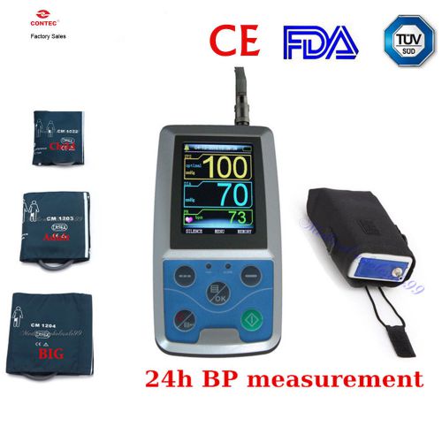 Color ambulatory blood pressure monitoring holter 24h monitoring cuff software for sale