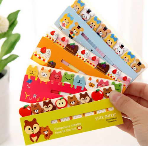 1 Set Animals Sticker 120 Pages Marker Post It Bookmark Convenient Sticky Notes