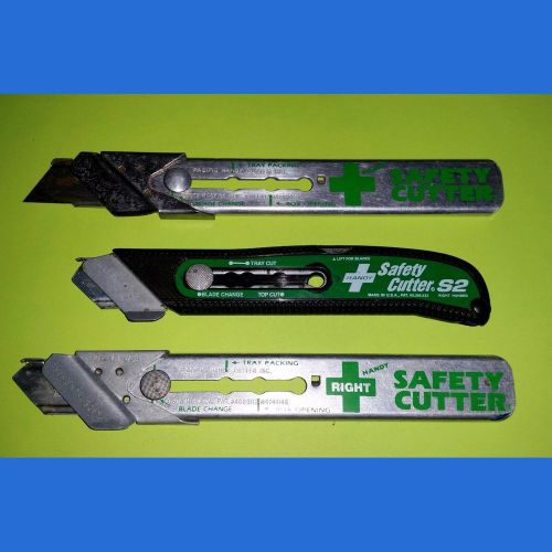 3 &#034;Handy Safety First&#034; Box Cutters, Pacific Handy Cutter, Inc. USA Right Handed