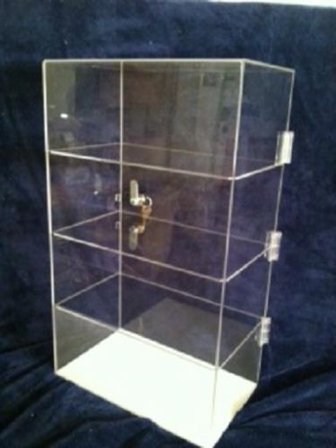 Acrylic countertop display case 12&#034;x7&#034;x 17.5&#034; locking security show case/shelves for sale