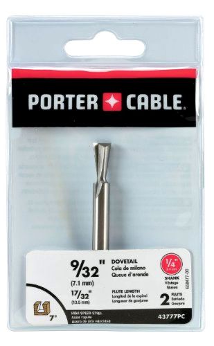 Porter cable 43777pc 9/32-inch 7 degree high speed steel dovetail router bit for sale