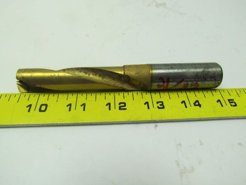 21/32 Tin coated carbide tipped Coolant Thru drill bit 2-3/4&#034; projection