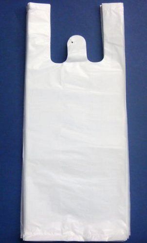 100ct White Plastic T-shirt Shopping Bags 6x4x15-13mic