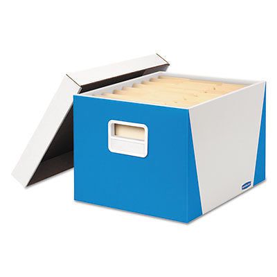 Premier STOR/FILE Medium-Duty Storage Boxes, Letter/Legal, White/Blue, 2/Pack