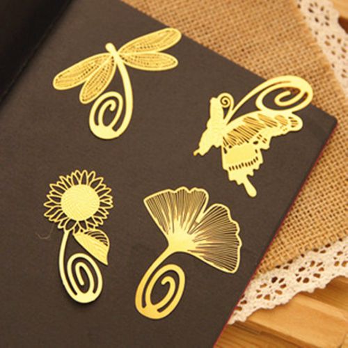 4 x New Clover Reading Metal Clip Bookmark Gift Book Mark LM5897