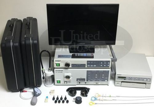 Olympus  cv-140 &amp; clv-u40 evis video endoscopy system, endoscope for sale