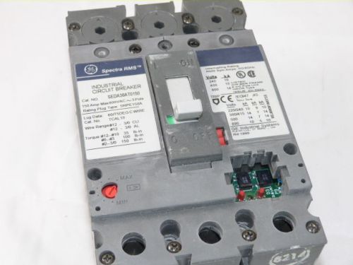 General Electric GE SEDA36AT0150 3p 150a 600v Circuit Breaker Used 1-yr Warranty