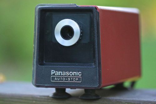 Panasonic Vintage Red Electric Pencil Sharpener KP-77A Auto Stop - Fast Ship!