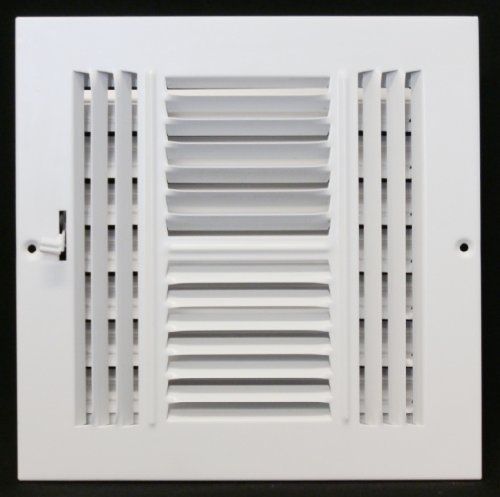 Hvac premium 12&#034; x 12&#034; 4-way supply grille - duct cover &amp; difuser - flat stamped for sale