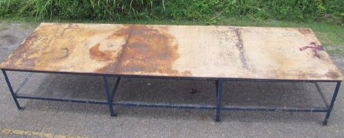 NO NAME 190&#034; X 56&#034; ANGLE IRON STRUCTURAL STEEL WELDING FABRICATION WORK TABLE